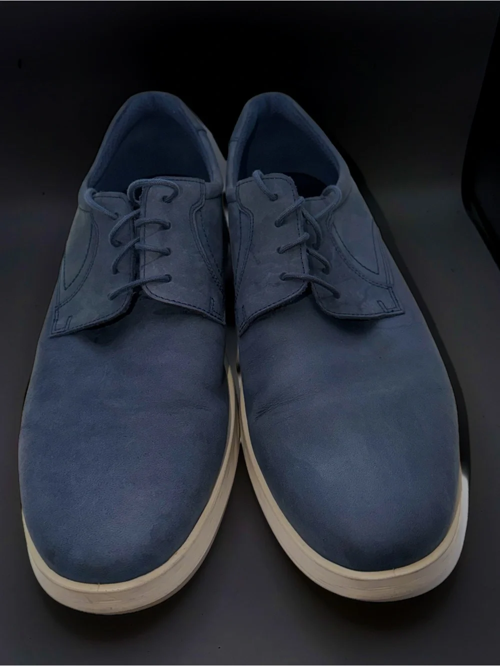 Ecco Men's Lace-Up Oxfords in Blue with White Sole